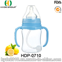 Biberon en plastique sans BPA portatif de bébé de 150ml (HDP-0710)